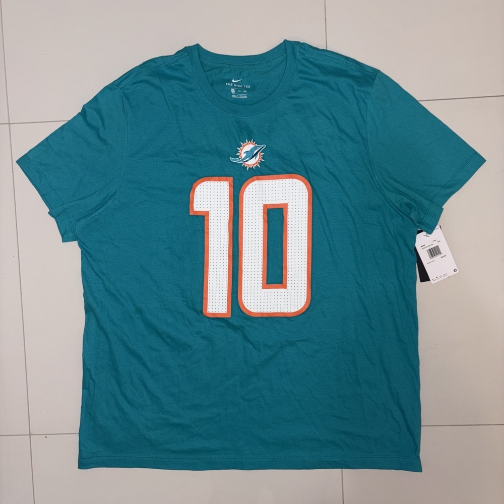NWT Nike Miami Dolphins Tyreek Hill #10 T Shirt Aqua NFL Football Mens XXL